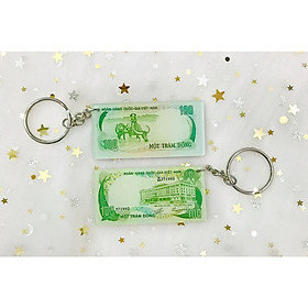 MÓC KHÓA HÌNH TIỀN XƯA - Tờ tiền 100 đồng hình con trâu