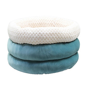 Cute Round Cave Shape Pet Sleeping Bed Cozy Winter Bed For Cat Dogs Blue