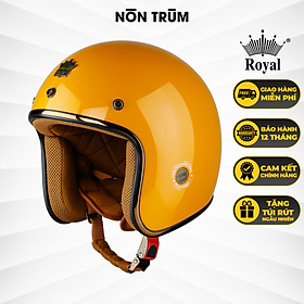 Nón bảo hiểm 3/4 ROYAL M20C vàng nghệ bóng