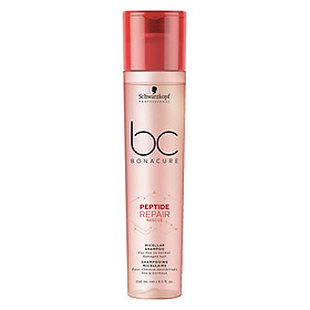 Bộ dầu gội xả Schwarzkopf BC Bonacure Peptide Rescure Repair phục hồi tóc hư tổn theo cấp độ 250ml - Chính hãng Đức