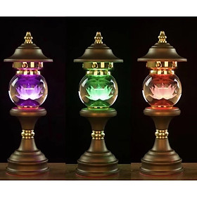 Mua CẶP 2 CÂY ĐÈN LED HOA SEN THUỶ TINH THỜ CÚNG TRANG TRÍ