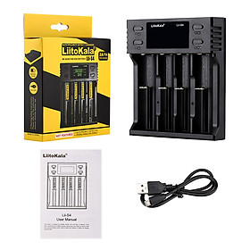 Bộ sạc pin LCD 4 khe Liitokala LII-S4 Battery Charger LCD 4 Slot for 18650 26650 21700 18350 AA AA Lithium NiMH Battery Auto-polarity