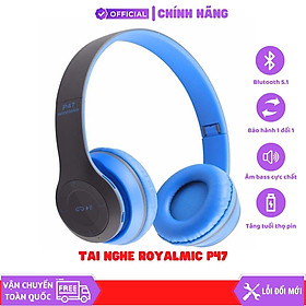 Mua Tai Nghe Không Dây ROYALMIC P47  Tai Nghe Bluetooth Chơi Game Âm Thanh Nổi Gấp Gọn Có Hỗ Trợ Micro Thẻ TF Cho Điện Thoại Di Động IPad - Hàng chính hãng