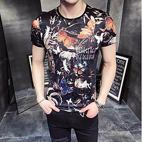 Áo thun Nam họa tiết hình bướm độc đáo chất vải thun lạnh cao cấp dễ phối đồ phù hợp với xu hướng thời trang hiện nay