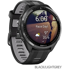 Đồng hồ Garmin Forerunner 965_Mới, hàng chính hãng - Carbon Gray DLC Titanium Bezel with Black Case and Black/Powder Gray Silicone Band