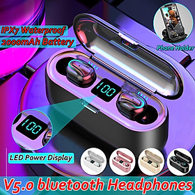 Mua Bluetooth 5.0 Headset TWS Wireless Twins Earphones 5D Stereo Headphone Earbuds Black Tiki