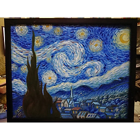 Mua Đêm Đầy Sao - Tranh Sơn Dầu Vẽ Tay 40x50cm