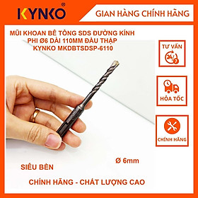 MŨI KHOAN BÊ TÔNG SDS ĐƯỜNG KÍNH PHI Ø6 DÀI 110MM ĐẦU THẬP KYNKO MKDBTSDSP-6110