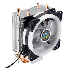 CPU Cooler 2 Heatpipe 4 Pin RGB Fan For Intel 775/1150/1151/1155/1156/1366 AMD