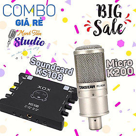 Mua Soundcard KS108 kèm micro thu âm cao cấp PC K200 chuyên hát live stream fb  bigo  cctalk quay vlog
