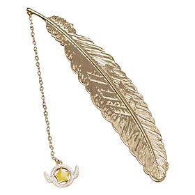  Bookmark Kim Loại Đánh Dấu Sách Hình Lông Vũ Dây Treo - Sakura