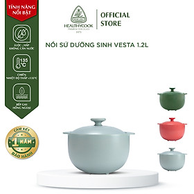 NồI Sứ Dưỡng Sinh Minh Long Healthy Cook Vesta 1.2 L - Dùng cho Bếp Gas, Bếp Hồng Ngoại