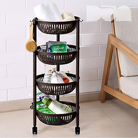 Mua Kệ 4 tầng có bánh xe hình tròn Tashuan - Đài Loan - TS5346B - kệ úp chén bát đĩa  kệ úp ly cốc