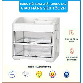 Tủ Đựng Mỹ Phẩm Cao Cấp HOKORI 2 Tầng, Kệ Đựng Mỹ Phẩm, Đồ Trang Điểm Nhiều Ngăn - Hàng Việt Nam