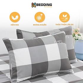 Vỏ gối nằm chần bông công nghệ nhuộm sợi Yarn Dyed K-Bedding KPCD, kích thước 45*65cm (1 cặp)