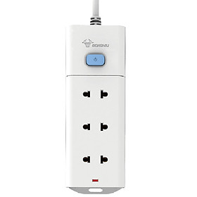 Ổ Cắm Điện Gongniu Đa Năng 3 Ổ 1 Công Tắc – Công Suất 10A/250/2500W – Trắng – Chính Hãng (V1030)