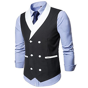 Áo vest nam, Áo gile nam chất liệu Polyester 2 hàng cúc, độc đáo, thiết kế đặc săc thanh lịch, trẻ trung, năng động. Áo gile được thiết kế theo kiếu dáng mới, dễ phối màu mã H66