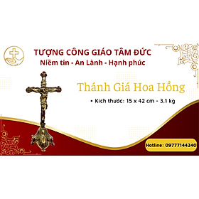 Mua Thánh Giá hoa hồng cao 42cm - Sản phẩm Công Giáo Tâm Đức
