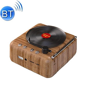 Không dây bluetooth retro radio vinyl ghi âm Bluetooth loa sáng tạo âm thanh retro radio radio di động Màu sắc trang trí mini: Brown