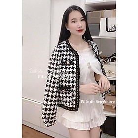 Áo khoác dạ tweed zíc zắc hàng SDD