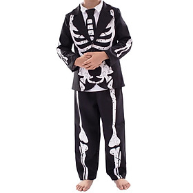 Halloween Skeleton Costume Kids Dress Suit Decoration Skull Boys Girls Halloween Skeleton Suit Cosplay Outfit for Party Favor