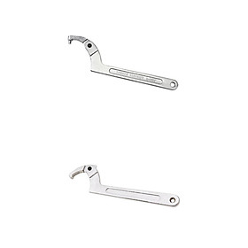 2Pcs  Adjustable Square/ Round Head Spanner Hook Wrench Tool