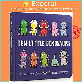 Sách - Ten Little Dinosaurs Board Book by Mike Brownlow (UK edition, paperback)