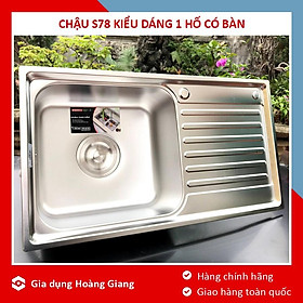 Mua Chậu rửa bát 1 hố có bàn Sơn Hà S78 inox 304 chính hãng