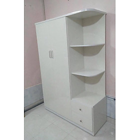 Tủ áo nhựa Tundo 2 cánh kèm kệ 1m2 x 1m8 (màu trắng)