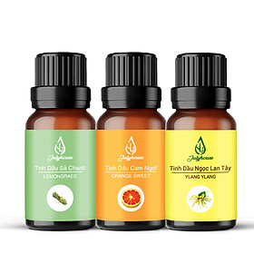 Combo Tinh dầu xông phòng Ngọc Lan Tây + Tinh dầu Sả Chanh + Tinh dầu Cam Ngọt JULYHOUSE 10ml/chai JULYHOUSE - Tinh dầu nguyên chất