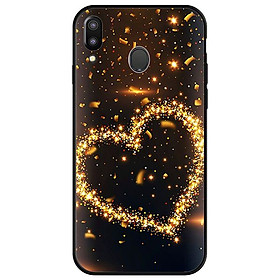 Hình ảnh Ốp lưng cho Samsung Galaxy M20 nền tim vàng 1 - Hàng chính hãng
