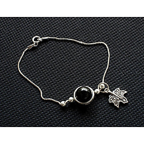 Vòng Tay Phong Thủy Tourmaline đen Thiên Nhiên mix Bạc 925, Mạng Thủy Mộc, Món Qùa Trang Sức Phong Thủy May Mắn Ý Nghĩa VL001 BlackMount