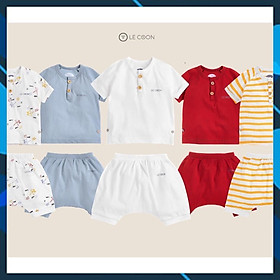 LE COON - LC04_11 Bộ đồ quần áo trẻ em chui cổ (3 tháng - 3 tuổi) chất liệu 100% cotton cho bé trai, bé gái