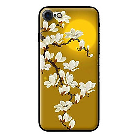 Ốp in cho iPhone 7 Hoa Trắng Nền Vàng - Hàng chính hãng