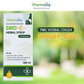 Siro ho lá thường xuân bổ sung vitamin C Pharmacity Herbal Cough Syrup