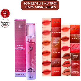 Son kem lì lì HA:PY Matte Lip Cream MiniGarden lâu trôi bền màu không chì kháng nước giữ màu 24h không lem dính khẩu trang