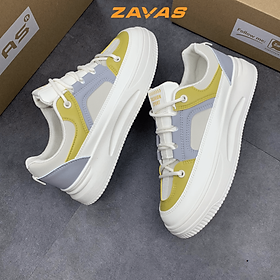 Giày thể thao sneaker nữ ZAVAS cao 4cm công nghệ ép nhiệt bền chắc êm nhẹ bằng da S420