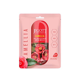 MẶT NẠ DƯỠNG TRẮNG DA TINH CHẤT HOA TRÀ-JIGOTT CAMELLIA REAL AMPOULE MASK 27ml