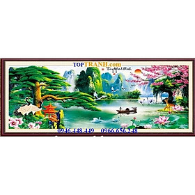 Tranh đính đá tùng nghênh khách H797 chưa đính,