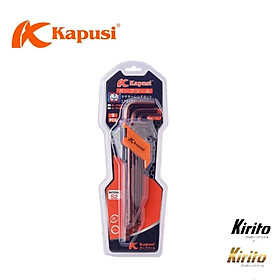 Mua Bộ lục giác bi  bộ hoa thị đầu bông mai có lỗ thép nâu S2 dài Nhật Kapusi JAPAN 9 chi tiết