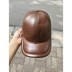 Mũ/ Nón lưỡi trai nam da bò cao cấp BHY2103 phom cứng rộng, có che tai. Nón da thu đông