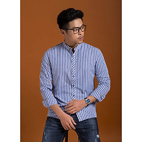 Áo sơ mi cổ trụ họa tiết sọc đứng (Stripe print turtle shirt) – 16860