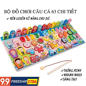 Bộ Đồ Chơi Câu Cá Và Ghép Số Học Đếm 63 Chi Tiết Cho Bé Yêu