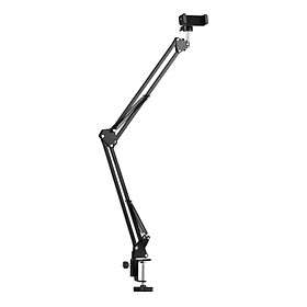 Adjustable Metal Stand Suspension Scissor Arm Bracket + Phone Holder + Ballhead Adapter for YouTube Live Video Recording