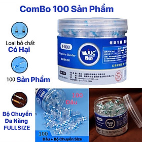 Hộp 100 Đầu Lọc Khói Thuốc Giảm Độc Tố Kèm 4 Đầu Chuyển Loại Nhỏ