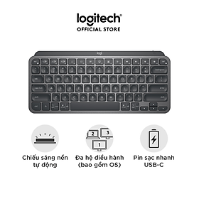 Hình ảnh Bàn phím không dây Bluetooth Logitech MX Keys Mini - Nhỏ gọn, Sạc USB-C, Phím tắt thông minh, Có bản cho Mac - Hàng chính hãng