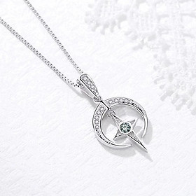 Dây chuyền mặt trăng ôm sao bốn cánh - Vòng cổ bạc Panmila