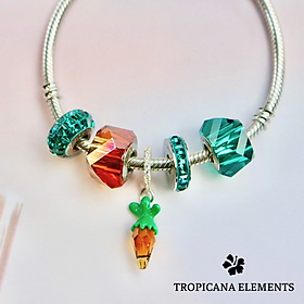 Vòng Tay Tropicana Phối Charm Swarovski Pha Lê Màu Xanh Lá Cà Rốt