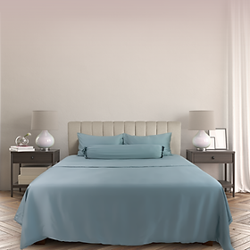 Bộ 6 món drap, áo gối kèm mền tencel NIN Florence 80s nhiều màu mới 2024 ga giường màu trơn đơn sắc, ga bọc nệm 1m6 1m8 2m 2m2