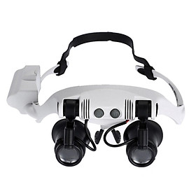 Professional Magnifying Glasses Magnifier Glasses with LED Light Headband Magnifier with 4 Pair Replaceable Lenses for